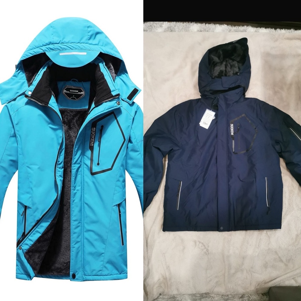 NEW! Suokeni Size XL Men's Navy Waterproof Winter Jacket